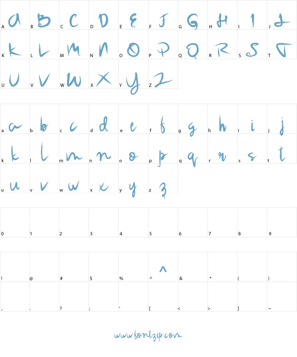 Calon Binni Demo Font Character